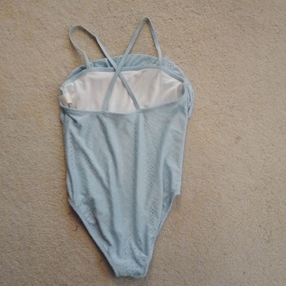 Copper Key Light Blue Ruffled Swimsuit - Picture 2 of 2